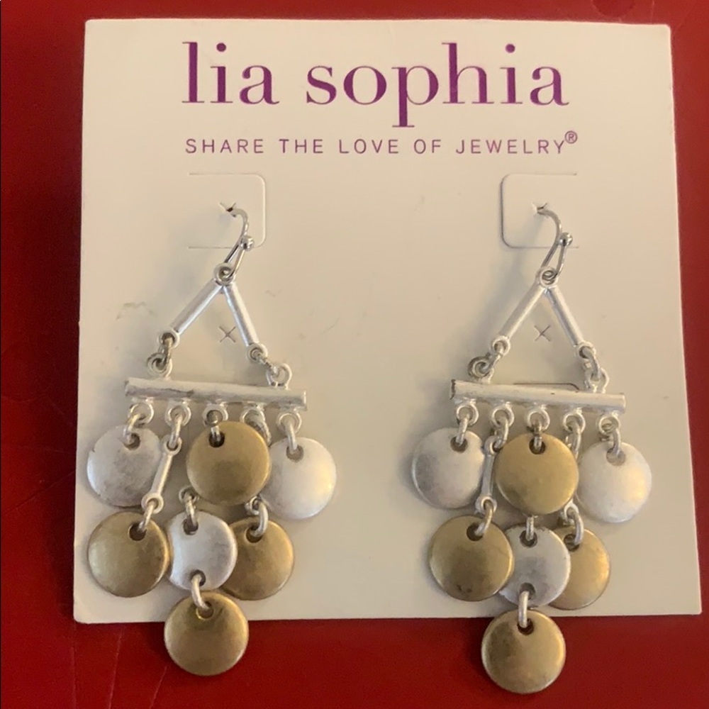 Gold/silver dangle earrings